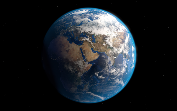 Feel free to make this your desktop background. The Earth made using blender.