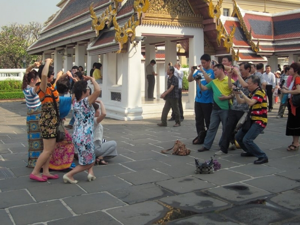 Asian tourists at the Grand Palace
