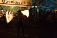 _Fire dancer at night market