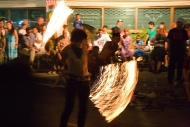 Fire dancer at night market
