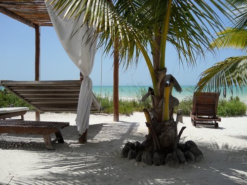 Relaxing at the beach on Isla Holbox