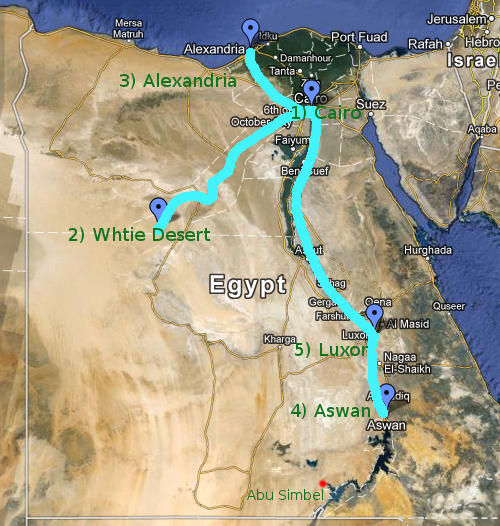 Map of Our Egypt Route