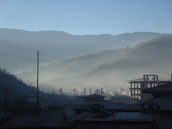 Early morning view of Thimpu's hills